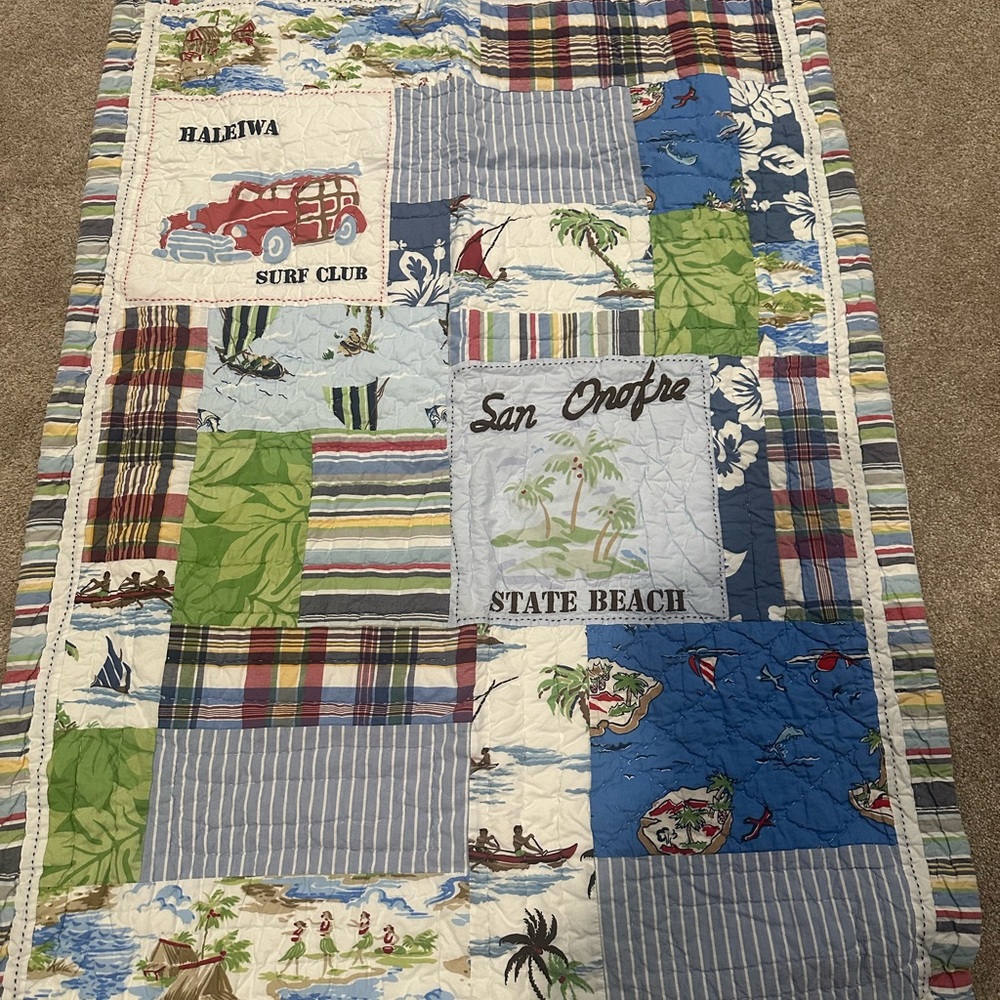 Pottery Barn baby surf quilt